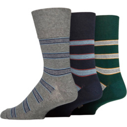 Gentle Grip 3PACK skarpety bawełniane Bohemian Stripe, bezuciskowe,