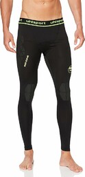 Uhlsport Binikframe Res długie legginsy męskie, czarny/fluorescencyjny żółty,