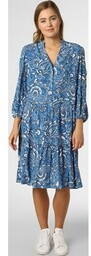 Esprit Collection Sukienka damska Kobiety wiskoza niebieski wzorzysty