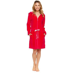 Malinowy szlafrok welurowy Doctor Nap -3XL
