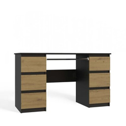 Topeshop Biurko KUBA ANTRACYT DĄB ARTISAN Czujnik dymu