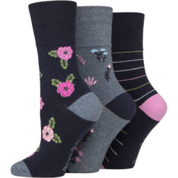 Gentle Grip 3Pack kobiece skarpetki Opulent Blossom, bezuciskowe,
