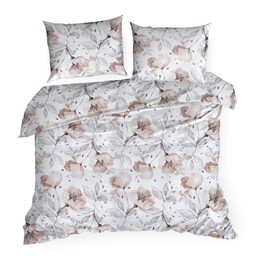 Eurofirany Pościel bawełniana 160x200 Nicky biała kolorowa kwiaty