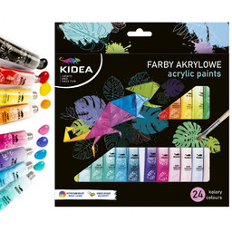 Farby akrylowe w tubkach 24 x 6ml Kidea