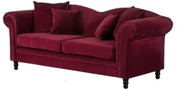 Sofa 3-osobowa tapicerowana bordowa Gryf