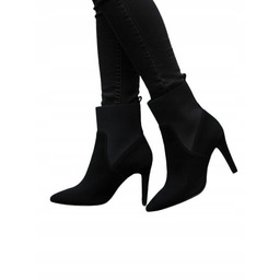 UNISA CZARNE BOTKI ZAMSZOWE NA SZPILCE ELEGANCKIE 37