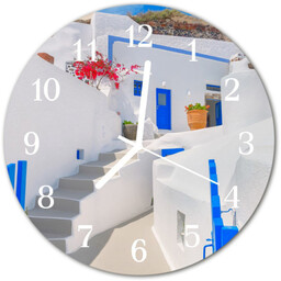 Zegar szklany okrągły Santorini