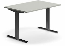 Biurko QBUS, proste, 1200x800 mm, rama T, czarny,