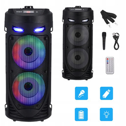 Głośnik Stereo Bluetooth, Głośnik Mobilny Zestaw Nagłośnieniowy Karaoke