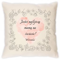 Poduszka bawełniana z nadrukiem dla mamy
