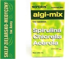 Algi Mix 100 tabletek Acerola Chlorella Spirulina