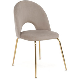 Krzesło tapicerowane Glamour KC-903-2 Ciemny beżowy welur Nogi