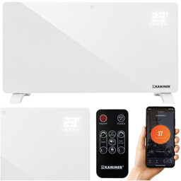 Grzejnik Elektryczny Szklany KAMINER X-SHAPE 2500W Aplikacja WiFi