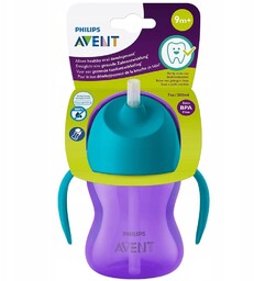 Philips Avent, Kubek z giętką słomką, 9m+, 200