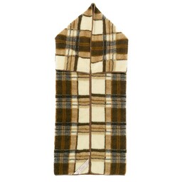 Kampol Kimono wełniane merynos 160x200 Krata brązowa Wyroby