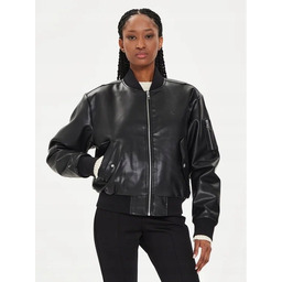 CALVIN KLEIN JEANS CZARNA KURTKA BOMBER ZE SKÓRY
