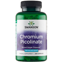 Swanson Chrom pikolinian 200mcg, 200 kapsułek