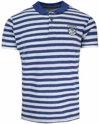 Koszulka POLO Niebiesko-Biała w Paski, Casualowa, Męska, Krótki