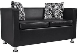 Elior Nowoczesna skórzana sofa Cali 2B - czarna