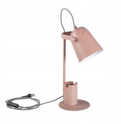 Lampka biurkowa Raibo różowa E27 pojemnik Retro