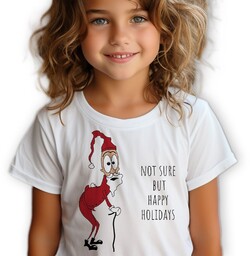KOSZULKA DZIECIĘCA BIAŁA Prezent Świąteczny HAPPY HOLIDAYS Rozm