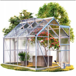 Szklarnia Aluminiowa 250x190x195cm 2 okna dachowe