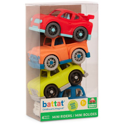 Komplet 4 małych autek z wyścigówką i radiowozem