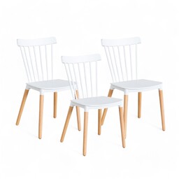 Zestaw 3x Krzesło Skandynawskie Ażurowe Jadalniane Białe Tanie