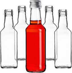 Szklana butelka Monopol 200ml z srebrną zakrętką 50