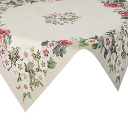 Eurofirany Obrus 100x100 gobelinowy naturalny kolorowy kwiaty 4039