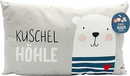 Dekohelden24 Przytulanka dziecięca poduszka z misiem/napisem - przytulanka