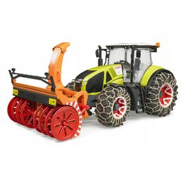Traktor Claas Axion 950 z pługiem śnieżnym Bruder