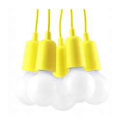 Lampa Wisząca Diego 5-punktowa Żółta do kuchni jadalni
