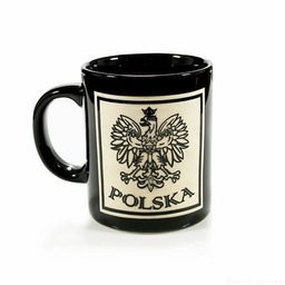 Kubek czarny cięty Polska - Orzeł