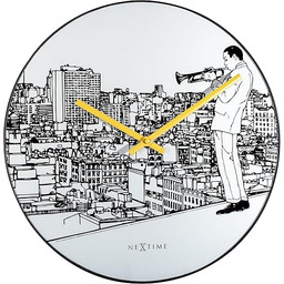 NeXtime Trumpet City zegary ścienne, metal i tworzywo