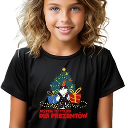 KOSZULKA DZIECIĘCA CZARNA Prezent Na Świąta JESTEM