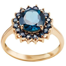 Złoty pierścionek PZD5821 - Topaz London Blue