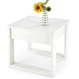 Stolik kawowy biały kwadratowy ława z szufladą