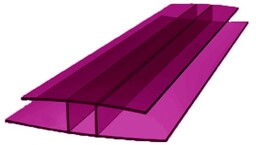 H-profil łączący 3000mm poliwęglan bordowy 6mm