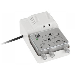 Wzmacniacz antenowy szerokopasmowy rozdzielacz 2 TV IP20 Alcad