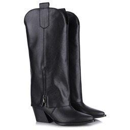 Kozaki damskie Gamis 7691 CZARNE LICO skóra licowa