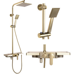 Rea Zestaw Natryskowy REA Bravo Złoty Szczotkowany