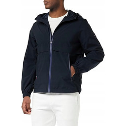 TOMMY HILFIGER GRANATOWA KURTKA Z KAPTUREM ZAMKIEM S