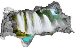 Dziura 3d w ścianie na ścianę Naklejka Wodospad
