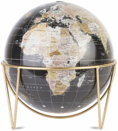 Globus nowoczesny złoto czarny gabinetowy 20x19x19cm 126491
