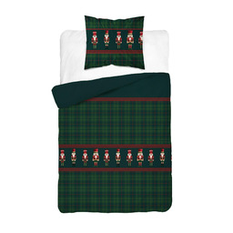 Detexpol Pościel bawełniana świąteczna 140x200 zielona w zieloną