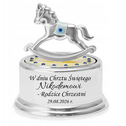 Pozytywka Karuzela Konik na Chrzest Roczek z Grawerem
