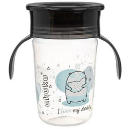 AKUKU Kubek-niekapek 360 czarny 9m+, 240ml