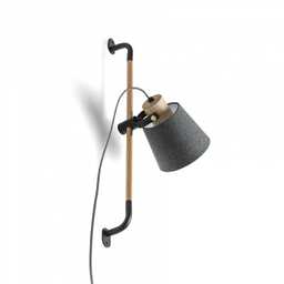 CHOUPETTE lampa sufitowa i ścienna z wtyczką drewniana/czarna/szara
