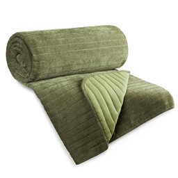 Eurofirany Narzuta dekoracyjna 220x240 Glori oliwkowa z tkaniny